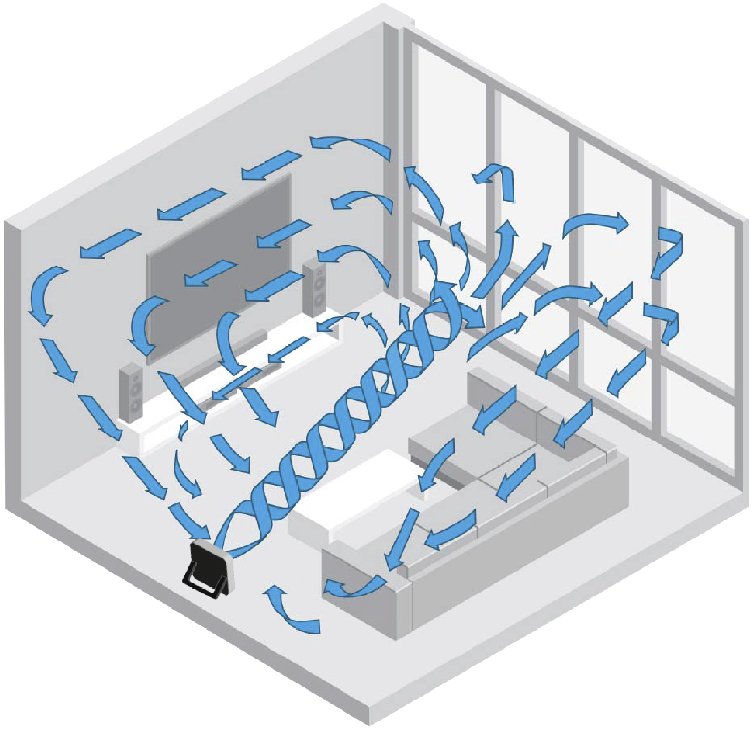 80X-JPの風の流れを示すイラスト